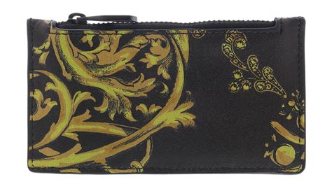 versace jeans cardholder|VERSACE JEANS COUTURE Black/Gold Zippered Cardholder .